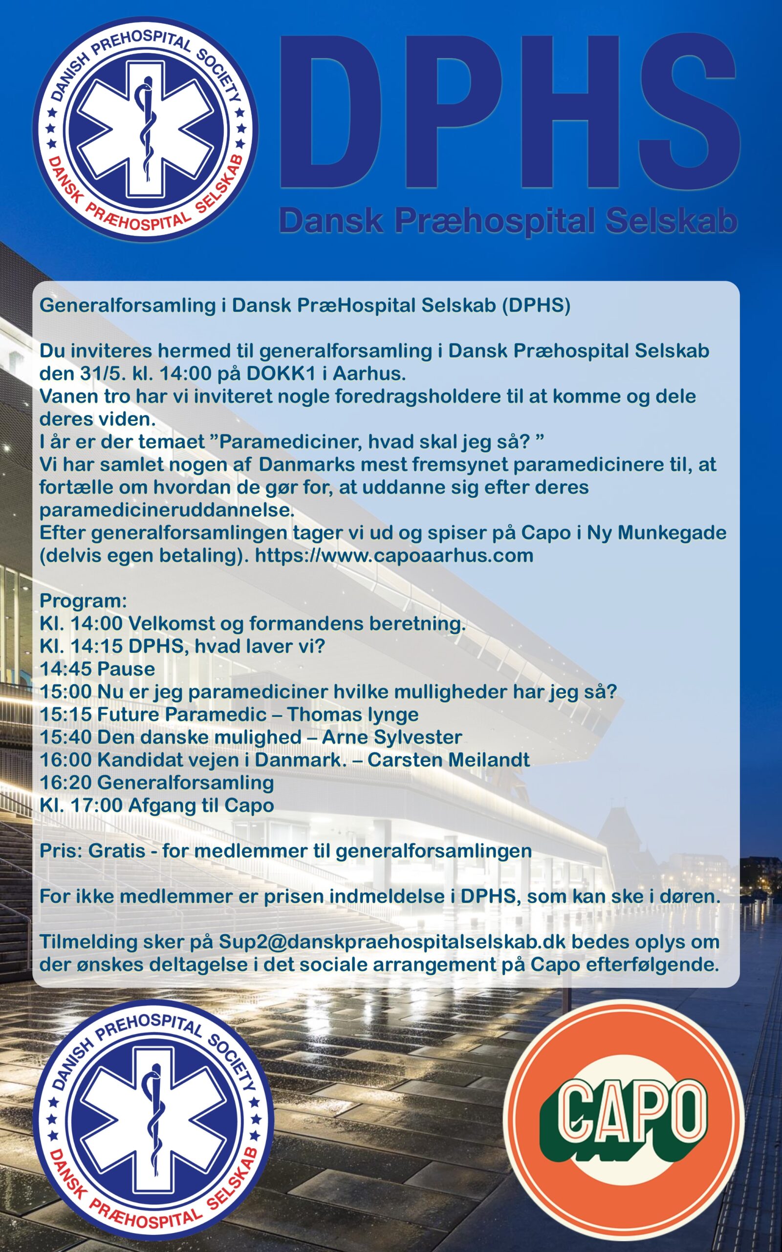 Generalforsamling i Dansk PræHospital Selskab (DPHS) 2023